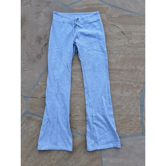 Brandy Melville Pants Medium Gray Wide Leg Lounge Drawstring 100% Cotton Sweats - Picture 1 of 3
